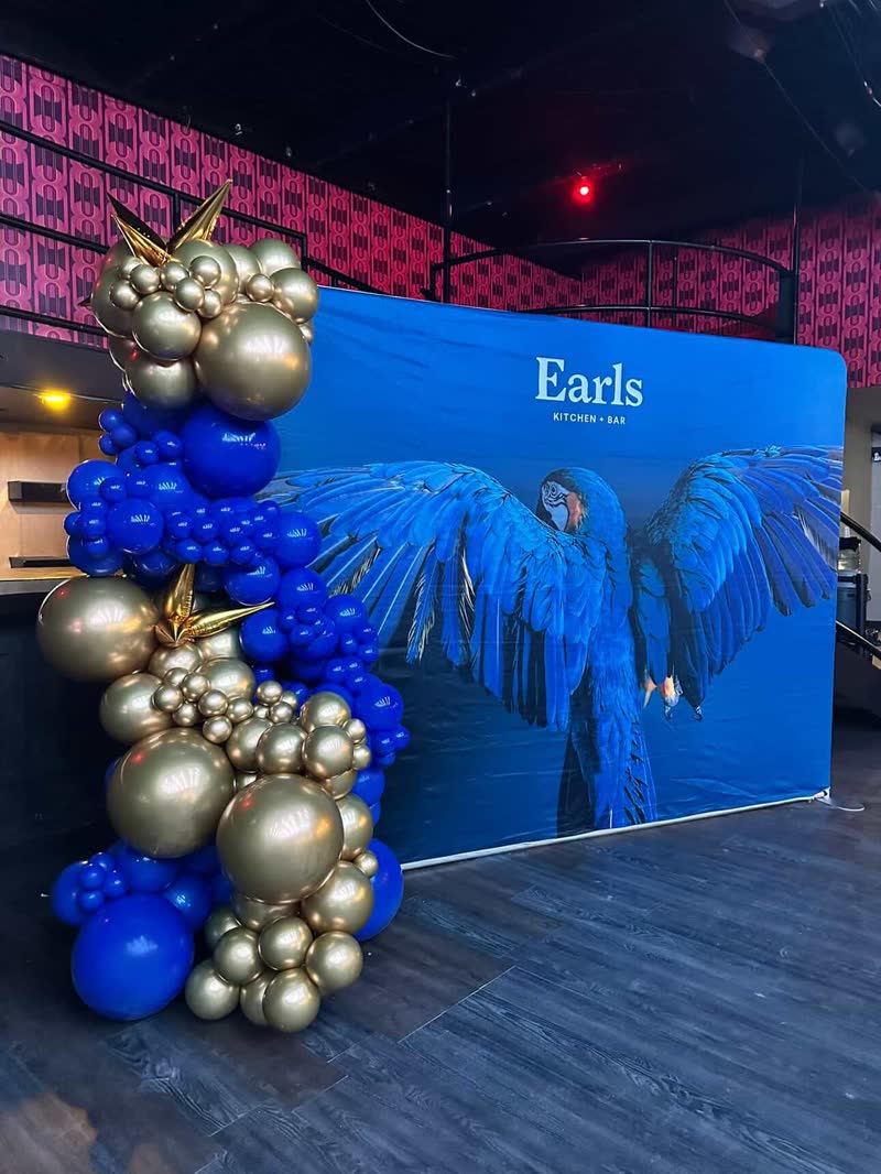 Backdrops balloon decor by Inflatable Decorations, Winnipeg